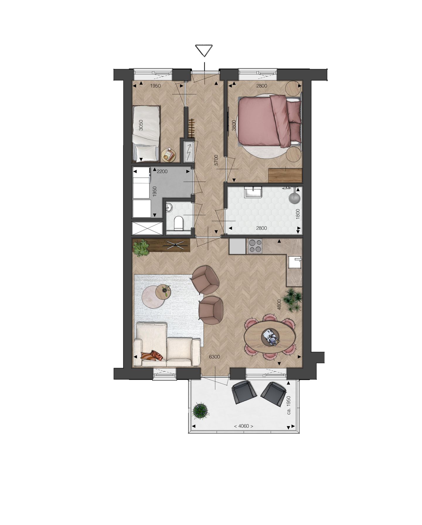 Appartement - 3-kamer Fabriek (A4) (Bouwnr. bnr. 29)