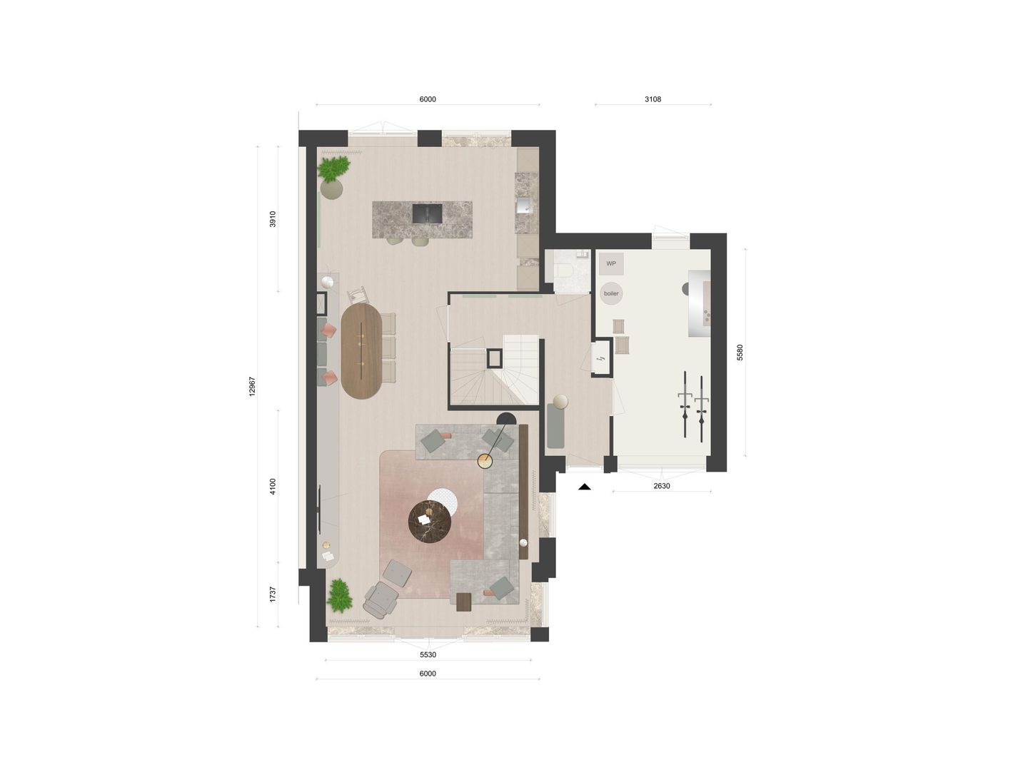 Twee-onder-een-kap woning (Bouwnr. 2)