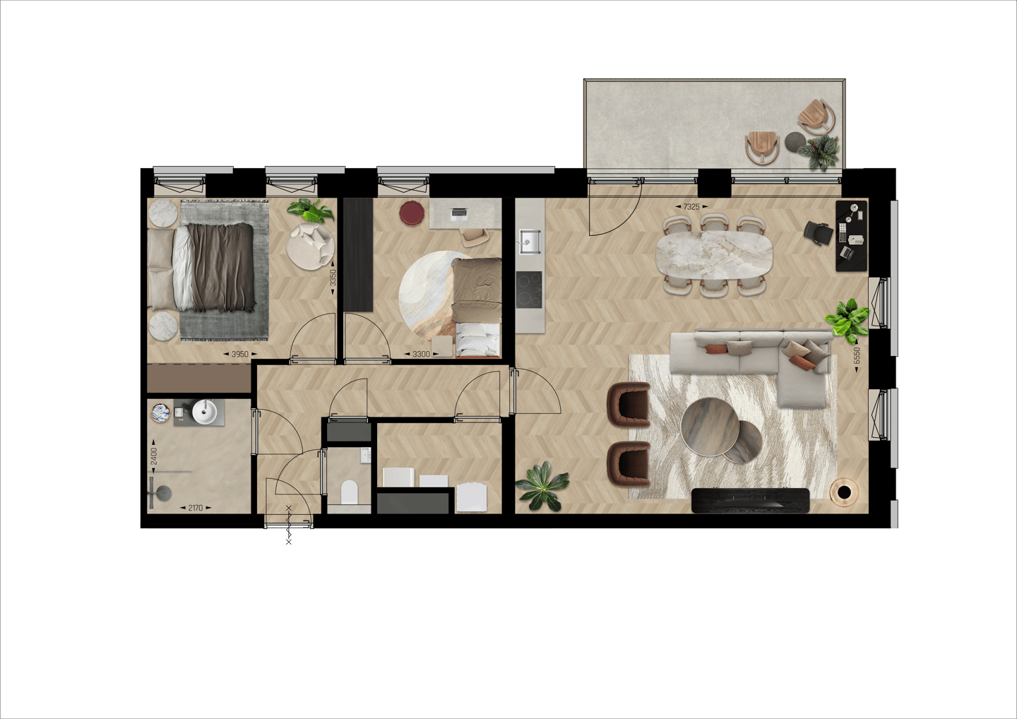 Driekamerappartementen (Bouwnr. 161)