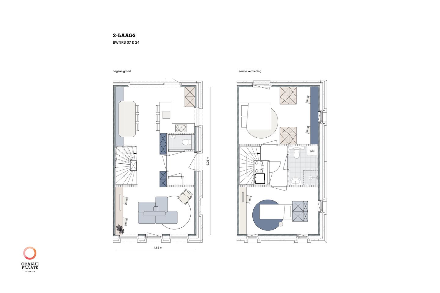 Tweelaagse hoekwoning 5.1m breed (Bouwnr. Bwnr.24)