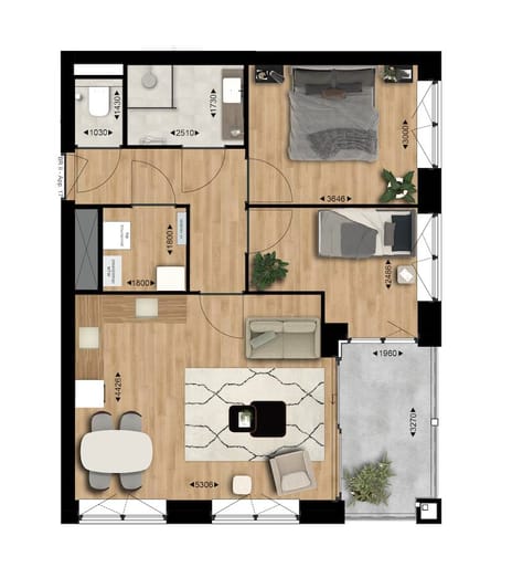 3-kamerappartement (Bouwnr. 2.01)