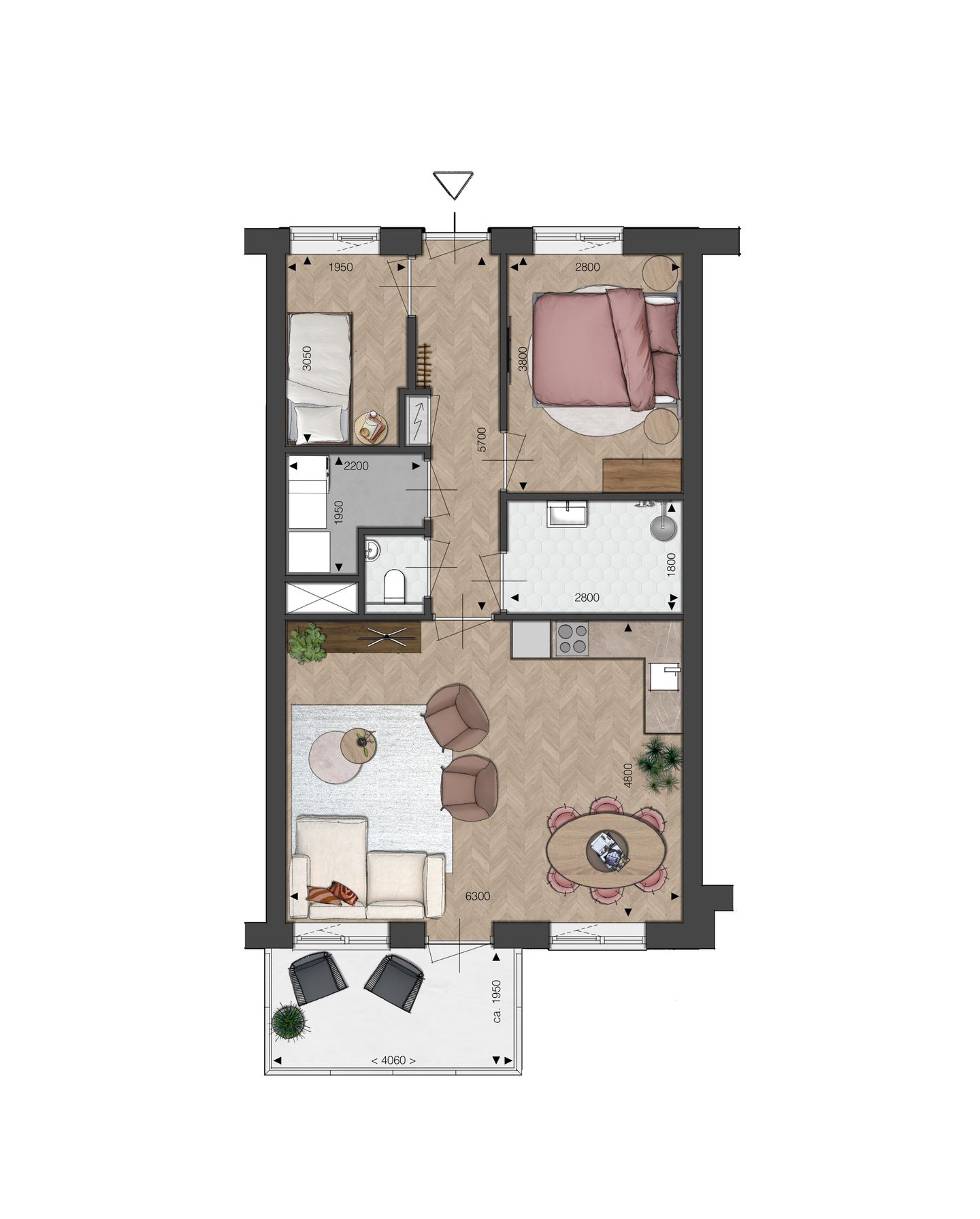 Appartement - 3-kamer Fabriek (A4) (Bouwnr. bnr. 50)