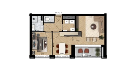 2-kamerappartement (Bouwnr. 1.07)